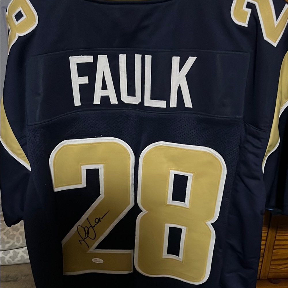 Rams Faulk Jersey - Navy and Gold